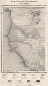 Geological map of Senegambia. Senegal. North Senegambia 1885 old ...