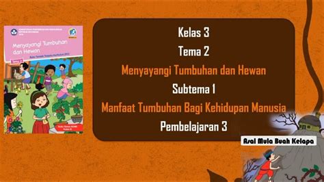 Kelas 3 Tematik Tema 2 Menyayangi Tumbuhan Dan Hewan Subtema 1