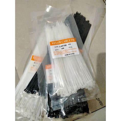 Jual Kabel Ties Tali Ties Pengikat Hitam Putih Cm Cm Cm Cm Cm