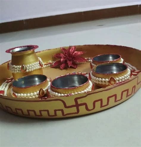 Stainless Steel Decorated Pooja Thali At Rs Piece In Hubli Id