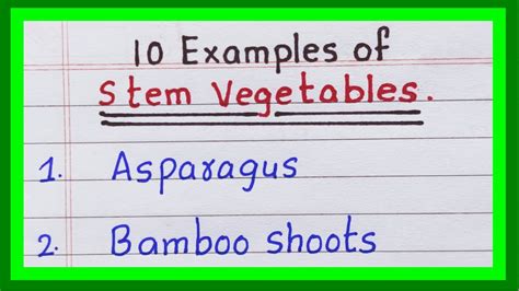 Examples of Stem Vegetables | 5 names | 10 names of Stem Vegetables in ...