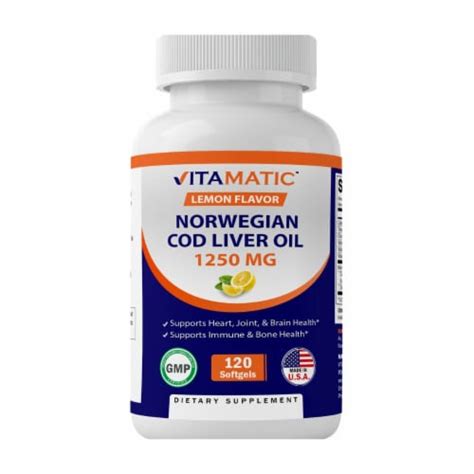 Vitamatic Norwegian Cod Liver Oil Lemon Flavor 1250mg 120 Softgels 120 Softgels Pick ‘n Save