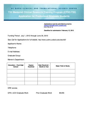 Fillable Online Ucdmc Ucdavis Applications Must Be Submitted By Email