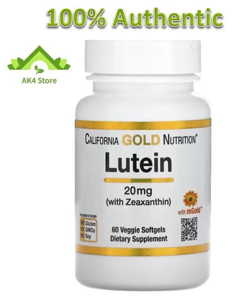 60 Veggie Softgels, Lutein with Zeaxanthin 20 mg, California Gold ...