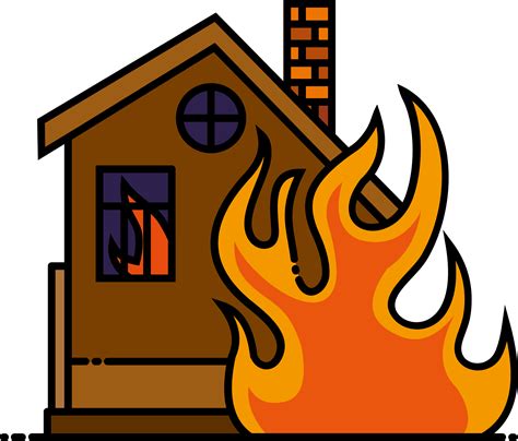 Firemen Putting Out Fires Of A Burning Home Stock Illustration - Clip