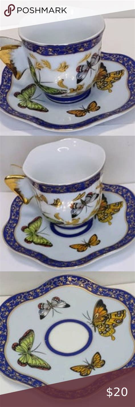 Vintage Mini Butterflies Tea Cup And Saucer By Baum Bros Formalities