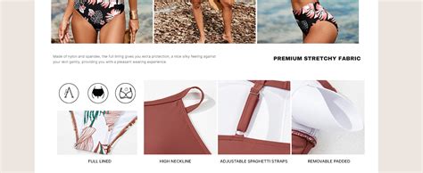 Amazon Herseas Women S Bikini Sets High Neck Floral Print High Waisted Longline Two Pieces