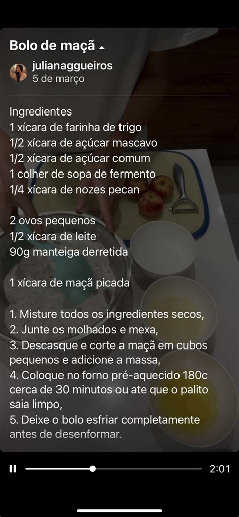 Pin de Selma Behrens em receitas Bolo de maçã Xícara de leite Nozes