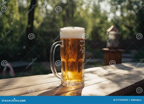 Pint Of Ice Cold Beer On Hot Summer Day Stock Illustration