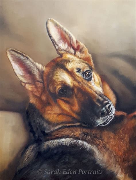 German Shepherd Oil Painting By Sarah Eden Portraits Gsd