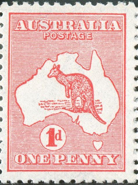 Australia 1913 1d Stamp Kangaroo And Map Briefmarken Australien King