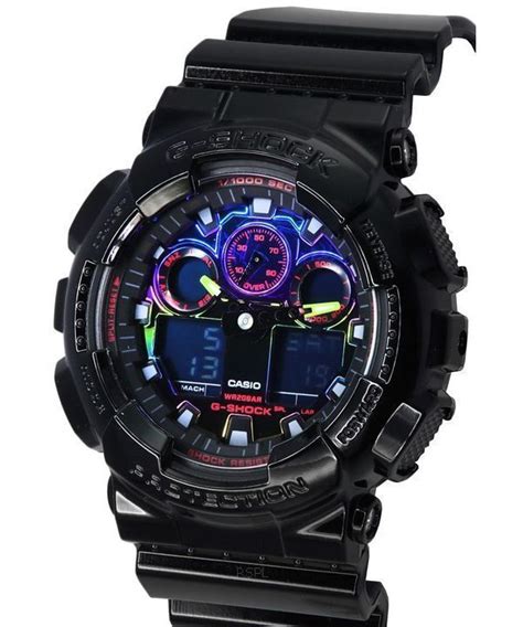 Casio G Shock Quartz Sports GA 100RGB 1A GA100RGB 1 Men S Watch