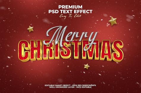 Efecto De Texto De Feliz Navidad D Archivo Psd Premium