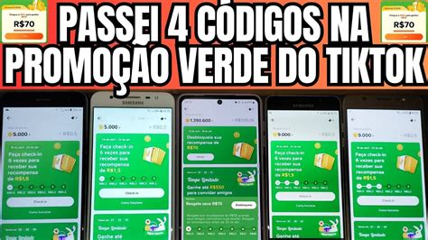 Como Passar C Digo Na Promo O Verde Do Tiktok Passei C Digos Na