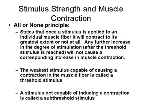 Muscle Physiology Stimulus Frequency and muscle contraction Energy