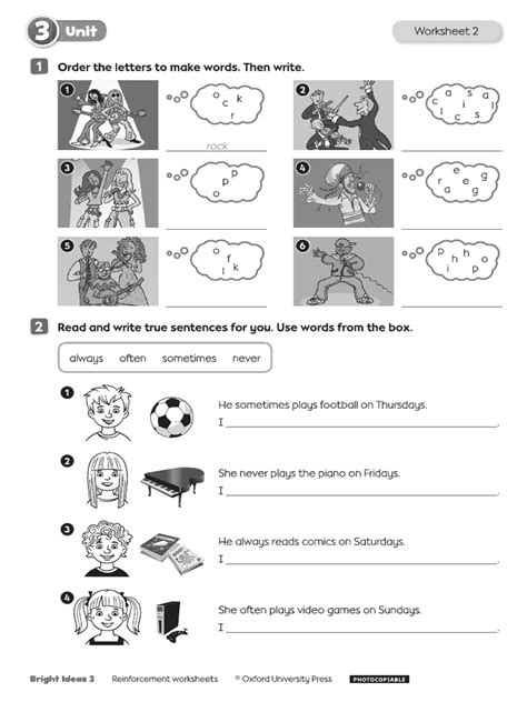 Bright Ideas 3 Reinforcement Worksheets Unit 3b Pdf