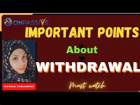 Onpassive Important Points About Withdrawal For Founding Members