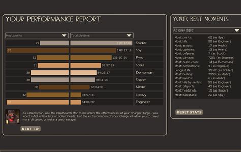 Your Statsplaytime For Each Class In Tf2 Team Fortress 2 Discussions