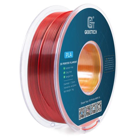 GEETECH 3D Printer Silk PLA Tricolor Red Gold Black 1 75mm 1KG Roll