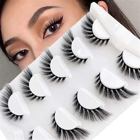 Amazon Lashes Natural Look False Eyelashes Wispies Short Faux Mink