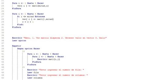 Arreglos PSeint Matriz Dispersa Figura Cruz En Vector Tutorias Co