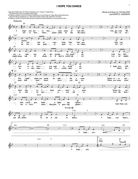 Play Official Version Of I Hope You Dance Sheet Music By Lee Ann Womack