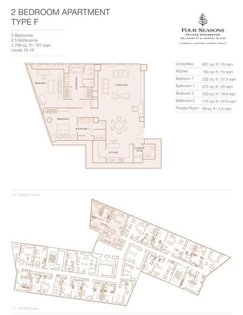 Four Seasons Duplexes Apartments, Al Maryah Island - Floor Plans