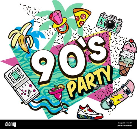 Retro 80s 90s Party Invitations Retro style textures and alphabet mix ...