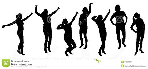 Silhouettes De Vecteur Des Personnes De Danse Illustration De Vecteur