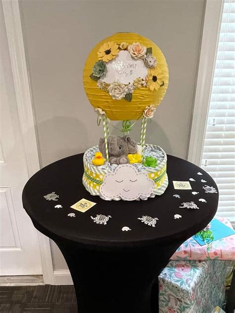 Hot Air Balloon Diaper Cake Baby Diaper Cake Baby Shower Centerpiece New Baby Gift Diaper