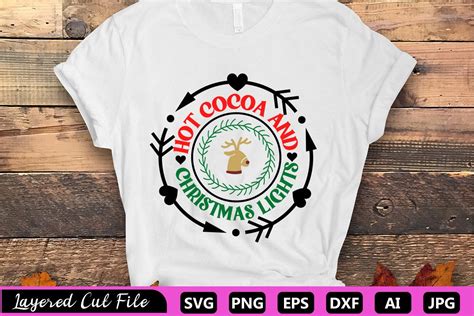 Hot Cocoa And Christmas Lights Svg Graphic By Za Graphics Creative Fabrica