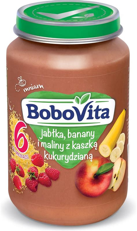 Bobovita Jabłka Banany I Maliny Z Kaszką Kukurydzianą Po 6 Miesiącu