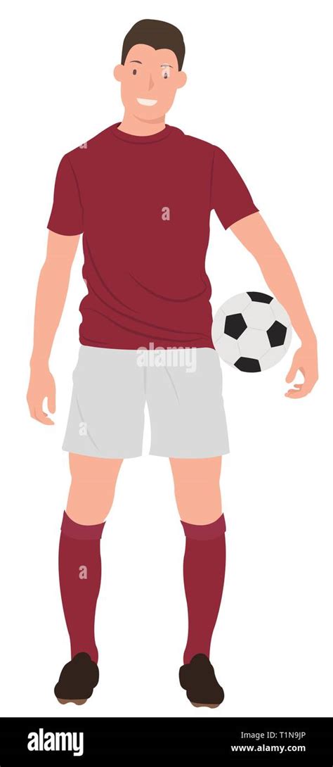 Cartoon People Character Design A Soccer Player Holding A Football In