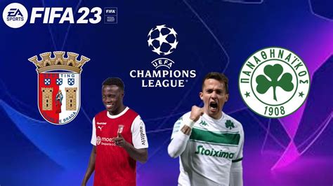 Braga Vs Panathinaikos 1° MÃo Play Off Champions No Fifa 23 Youtube