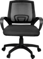 Buy Rajpura Black Fabric Medium Back Revolving Chair With Centre Tilt