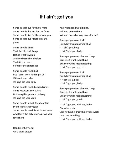 If I Ain T Got You Piano Notes 3