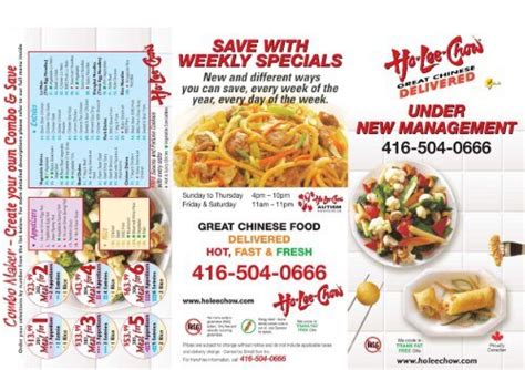 Ho Lee Chow - Great Chinese Food Delivery Menu