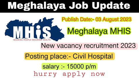 Meghalaya MHIS Recruitment 2023 MHIS Meghalaya Job Update YouTube