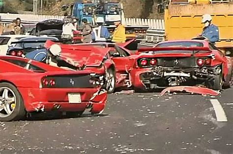 The Most Expensive Car Crash Ever Supercar Pileup Destroys Eight