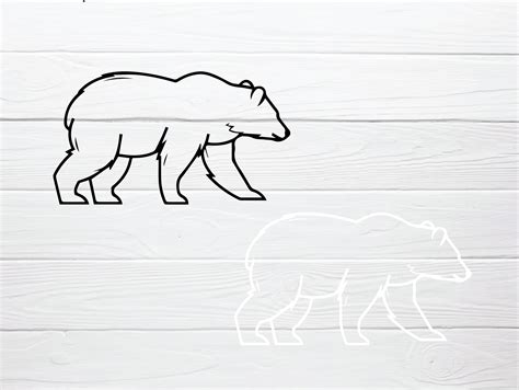 Bear Outline Svgpng Dxf And Eps Files Included Instant Digital