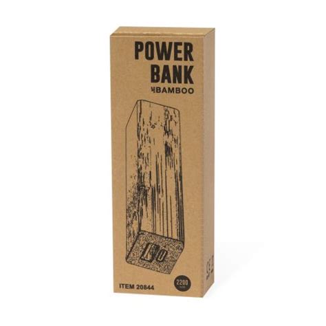 Powerbank clássico acabamento em bambu e palha de trigo saída