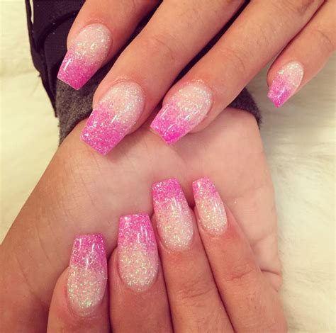 Get Glam With Pink And Glitter Ombre Nails The Fshn