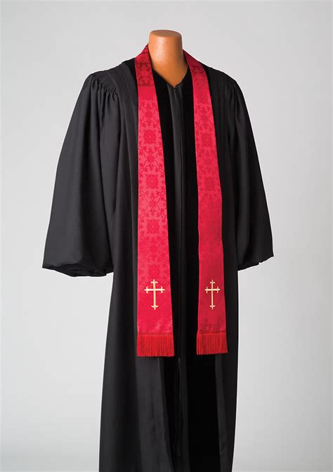 Silk Red Latin Cross Stole Cokesbury