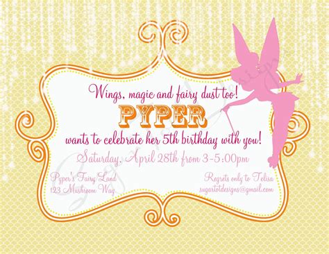 Printable Fairy Birthday Party Invitation Magical Garden Party Tinker