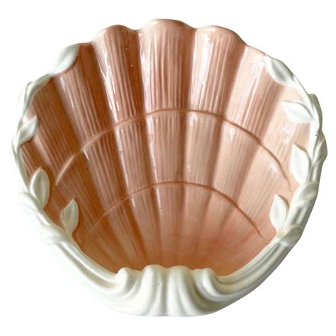 Pink And Cream Ceramic Seashell Dish By Fitz And Floyd For Sale At 1stDibs