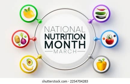 El mes nacional de nutrición se ilustración de stock 2254704283