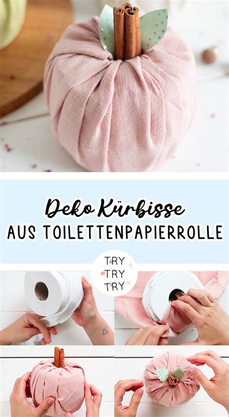 Kürbisse aus Klopapierrollen Einfache DIY Herbstdeko Rezept