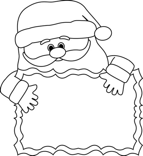 Black and White Santa Sign Clip Art - Black and White Santa Sign Image ...