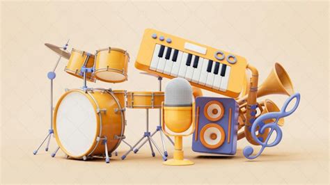 Cartoon Music Instruments - Graphics | Motion Array