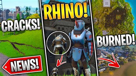 Fortnite News Rhino Skin Soon POI Burned New Block Earthquake